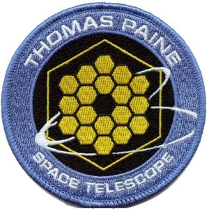 For All Mankind Patch Thomas Paine Space Telescope Embroidered Iron On, 3.5" Dia